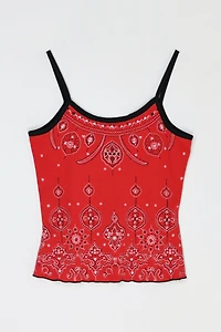 Vintage Y2k Glittered Red & Black Top
