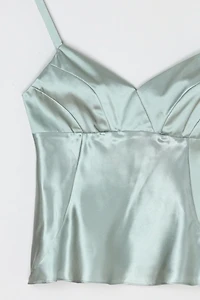 Vintage Y2k Paneled Satin Top