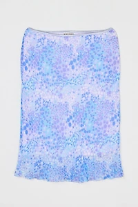 Vintage Y2k Ice Purple Printed Layered Midi Skirt