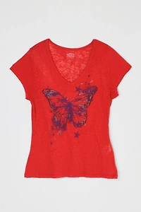 Vintage Y2k Butterfly Burnout T-Shirt