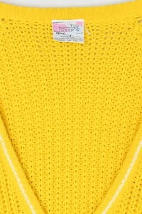 Vintage 90s Yellow & White Striped Knit Cardigan