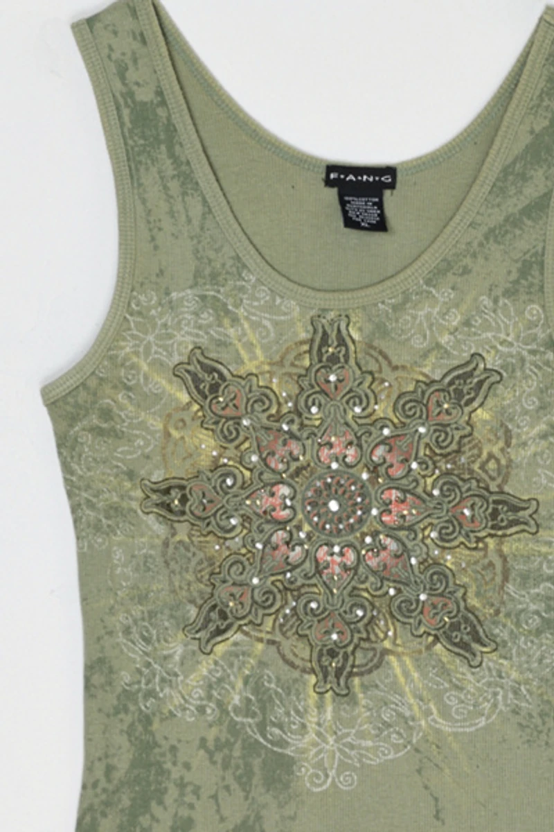 Vintage Y2k Studded Printed Tank Top
