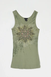 Vintage Y2k Studded Printed Tank Top