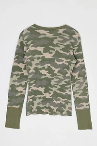 Vintage Y2k Camo Thermal Top