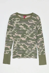 Vintage Y2k Camo Thermal Top