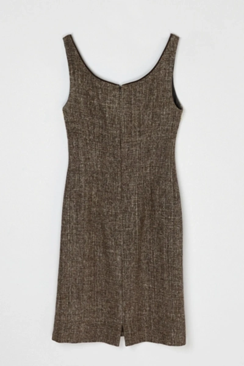 Vintage Y2k Silk Tweed Mini Dress