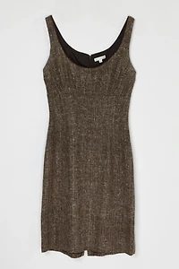 Vintage Y2k Silk Tweed Mini Dress