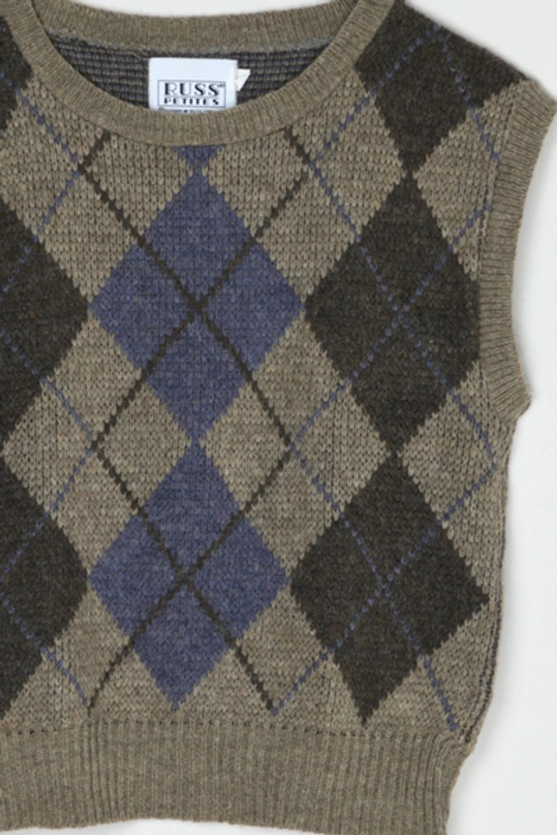 Vintage 90s Argyle Sweater Vest