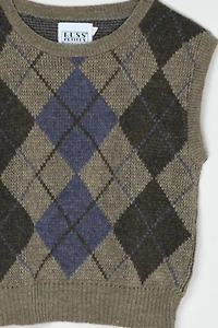 Vintage 90s Argyle Sweater Vest