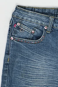 Vintage Y2k Rhinestoned Butterfly Flared Jean