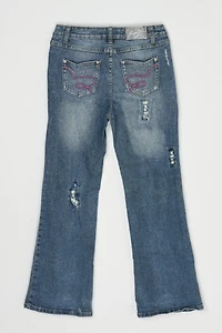 Vintage Y2k Rhinestoned Butterfly Flared Jean