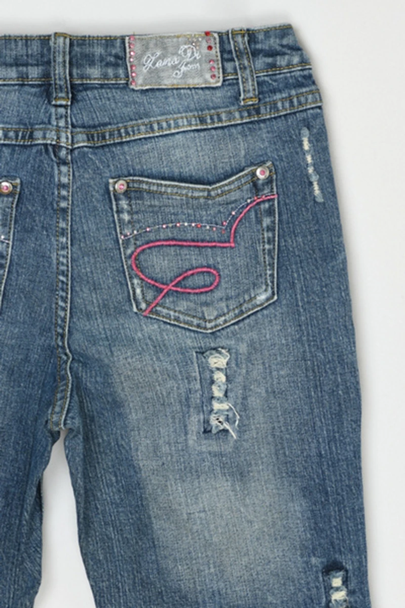 Vintage Y2k Rhinestoned Butterfly Flared Jean