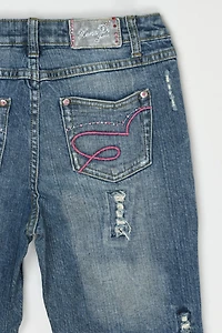 Vintage Y2k Rhinestoned Butterfly Flared Jean