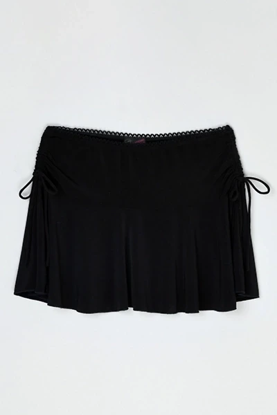 Vintage Y2k Ruched Black Mini Skirt