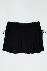 Vintage Y2k Ruched Black Mini Skirt