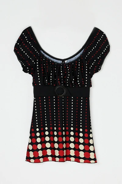 Vintage Y2k Printed Tied Top