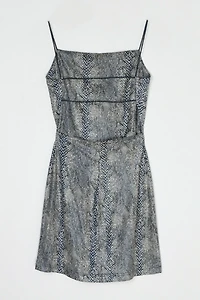 Vintage Y2k Snakeskin Printed Backless Mini Dress