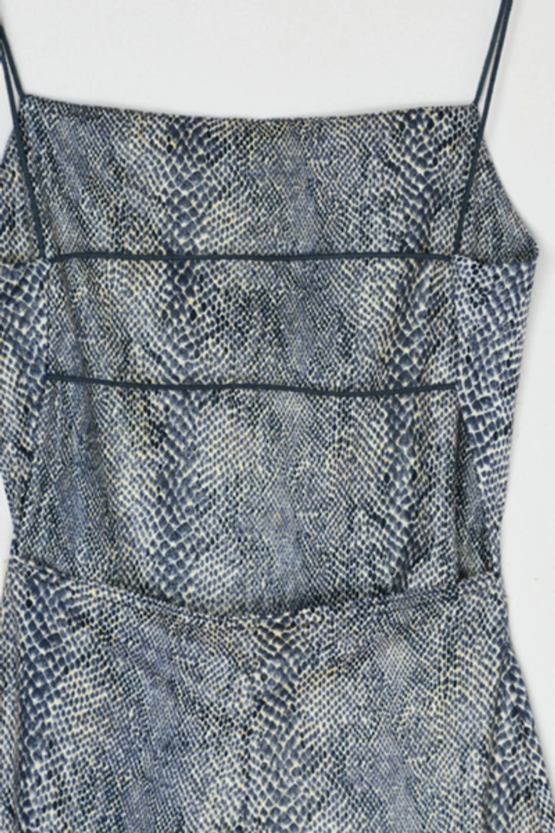 Vintage Y2k Snakeskin Printed Backless Mini Dress