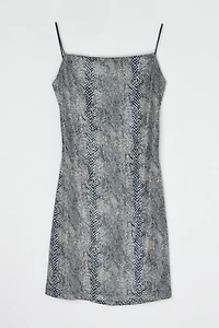 Vintage Y2k Snakeskin Printed Backless Mini Dress