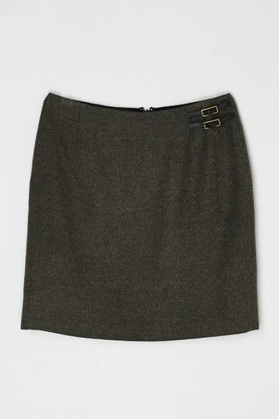 Vintage Y2k Woven Buckled Mini Skirt