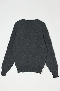 Vintage 90s Dark Grey Raglan Knit Sweater
