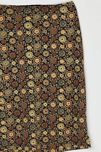 Vintage Y2k Black & Beige Patterned Midi Skirt