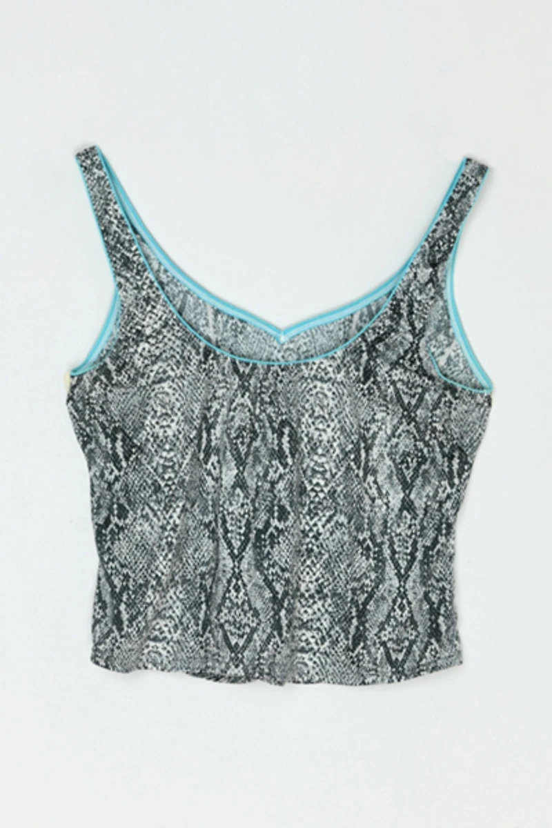 Vintage Y2k Shimmery Snakeskin Printed Top