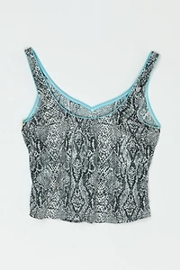 Vintage Y2k Shimmery Snakeskin Printed Top