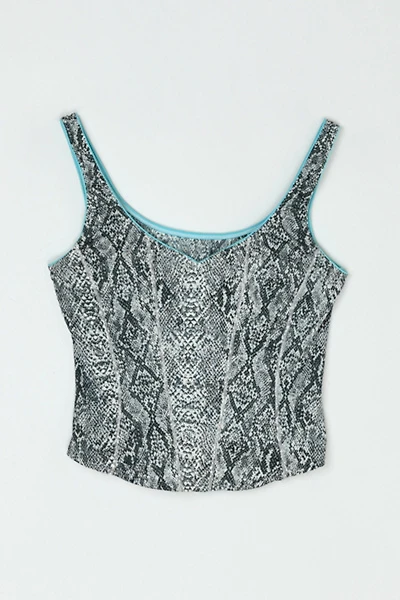 Vintage Y2k Shimmery Snakeskin Printed Top