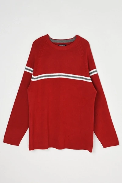 Vintage Y2k Red Striped Knit Sweater
