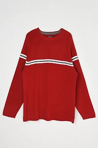 Vintage Y2k Red Striped Knit Sweater