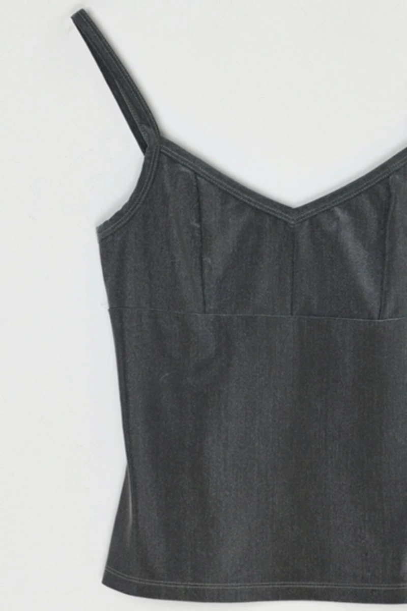 Vintage Y2k Dark Grey Metallic Top