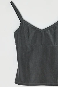 Vintage Y2k Dark Grey Metallic Top