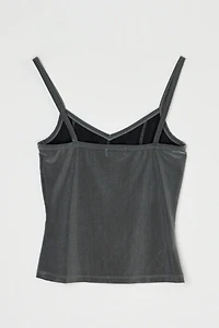 Vintage Y2k Dark Grey Metallic Top