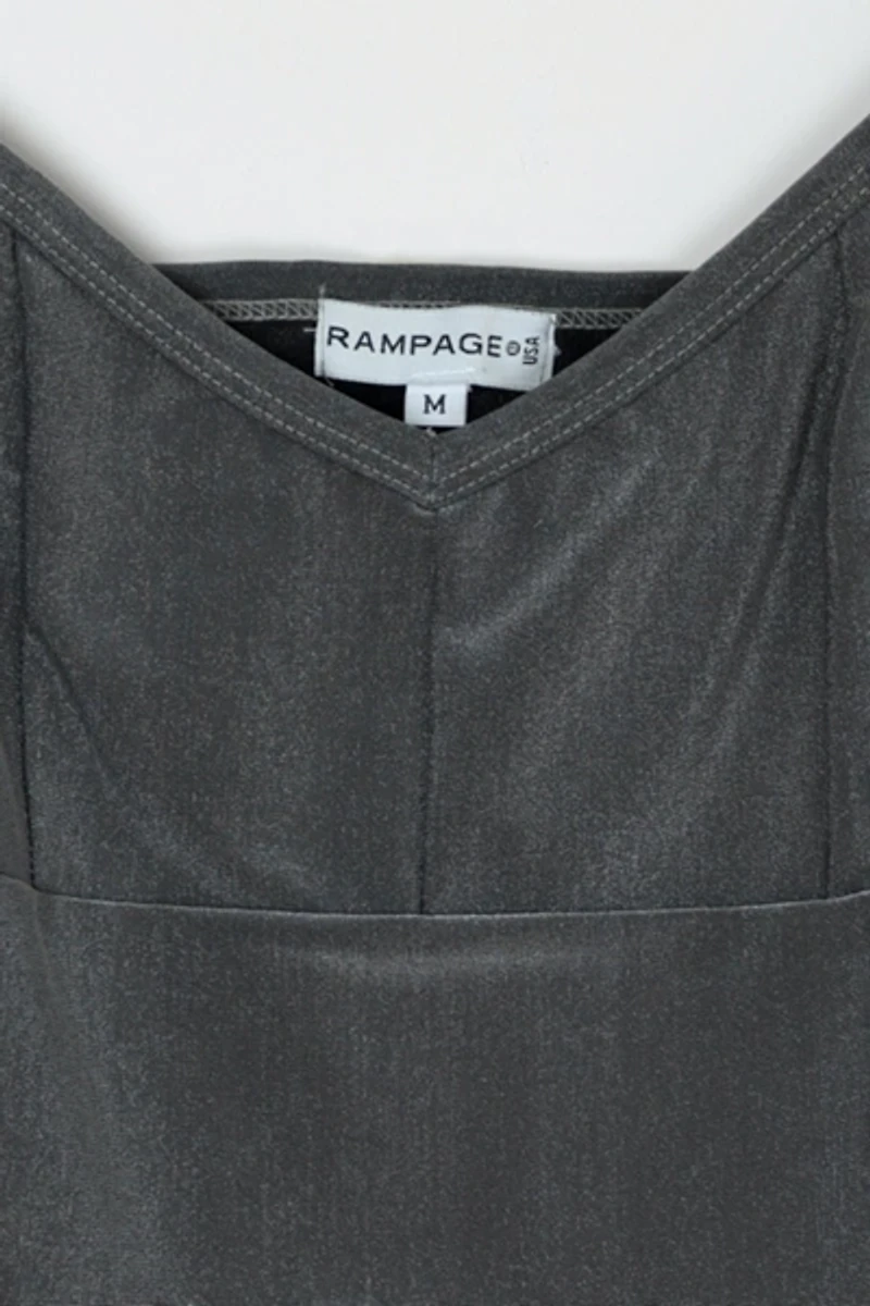 Vintage Y2k Dark Grey Metallic Top