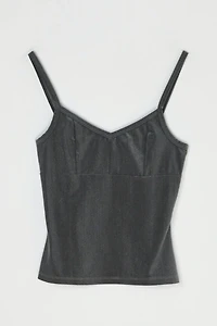 Vintage Y2k Dark Grey Metallic Top