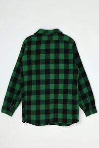 Vintage 70s Green & Black Heavy Wool Flannel Shirt