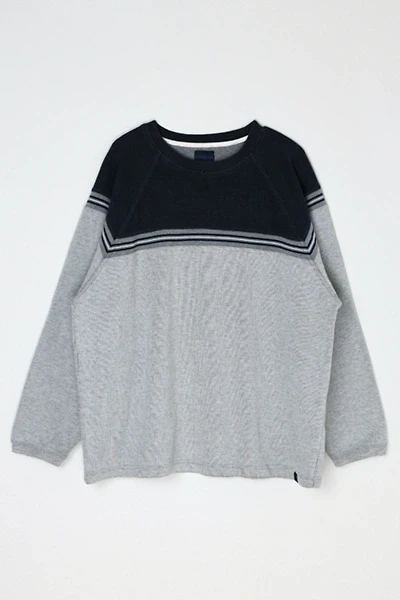Vintage Y2k Navy & Grey Striped Sweatshirt
