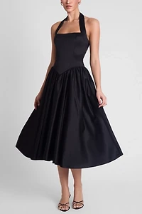 LEAU Hart Halter Corset Midi Dress