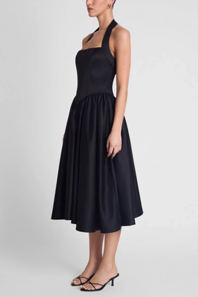 LEAU Hart Halter Corset Midi Dress