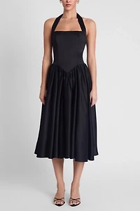 LEAU Hart Halter Corset Midi Dress
