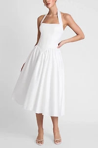 LEAU Hart Halter Corset Midi Dress
