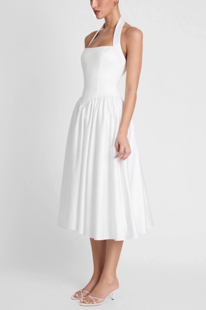 LEAU Hart Halter Corset Midi Dress