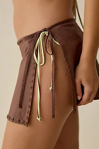 UO Cute As a Button Embellished Side-Tie Mini Sarong