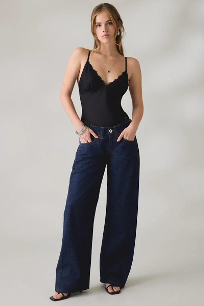 Out From Under Felicity Lace Trim Mesh Cami Bodysuit