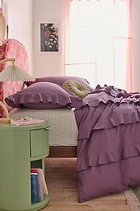 Sculpted Ruffle Cotton Duvet Cover