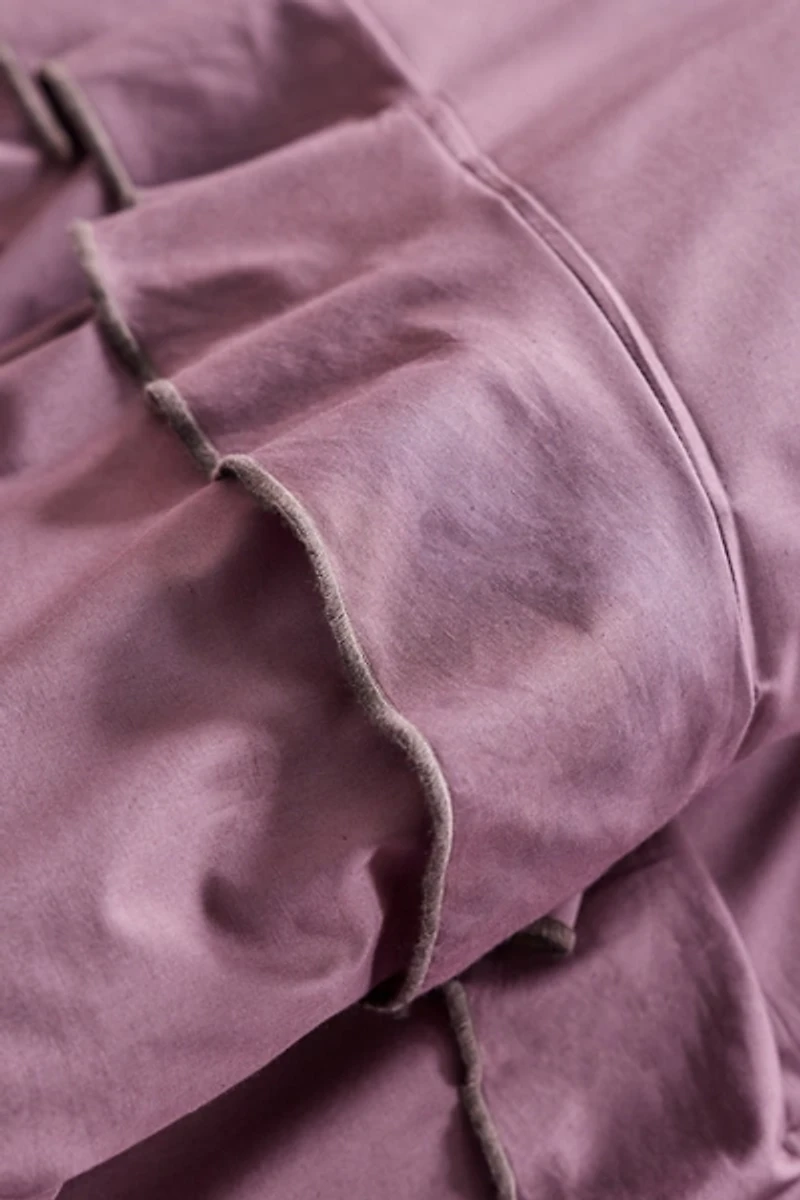 Sculpted Ruffle Cotton Duvet Cover