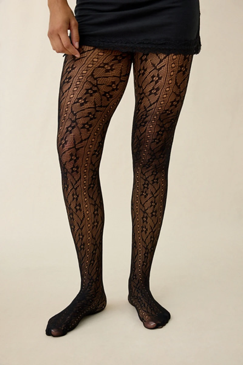 Ivy Semi-Sheer Interlace Tights