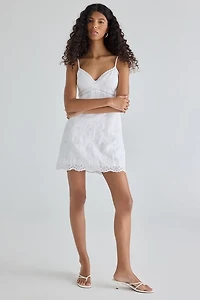 LoveShackFancy Becklyn Eyelet Lace Linen Mini Dress