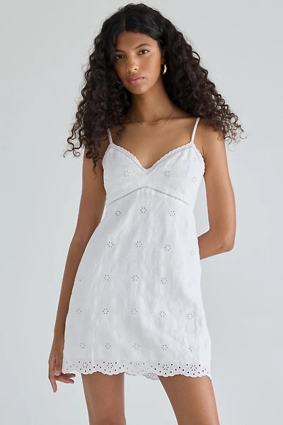 LoveShackFancy Becklyn Eyelet Lace Linen Mini Dress